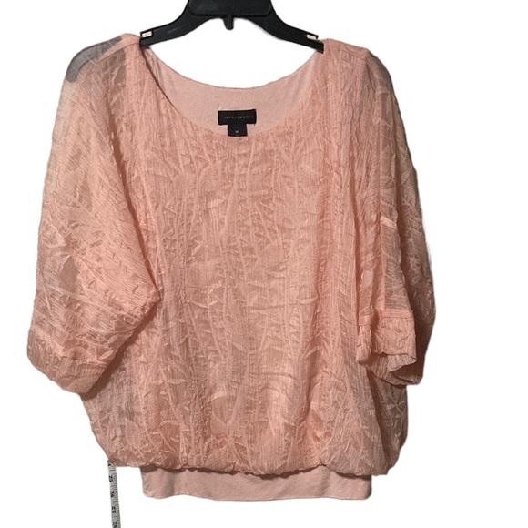 Pink lace over tank top with banded waist - Picture 1 of 7